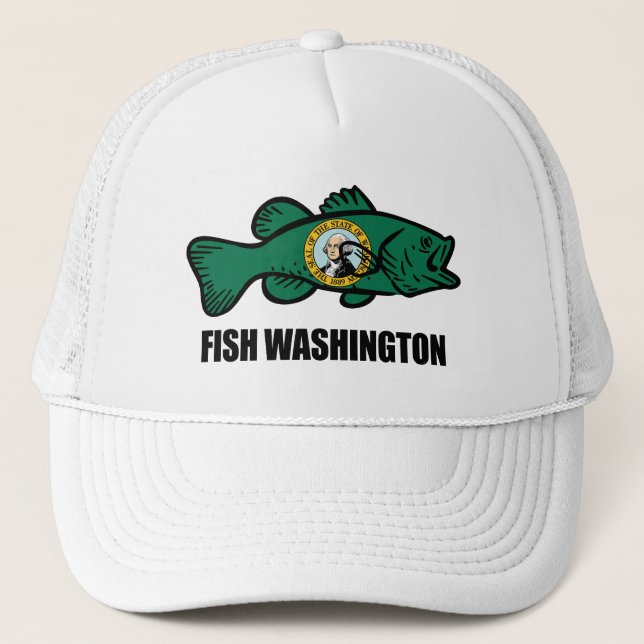 Fish Washington Staat Truckerkappe (Vorderseite)