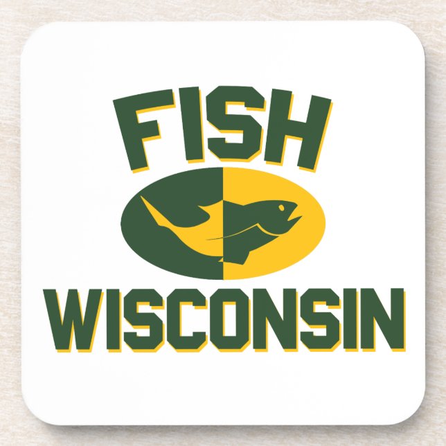 Fish Wisconsin Getränkeuntersetzer (Vorderseite)