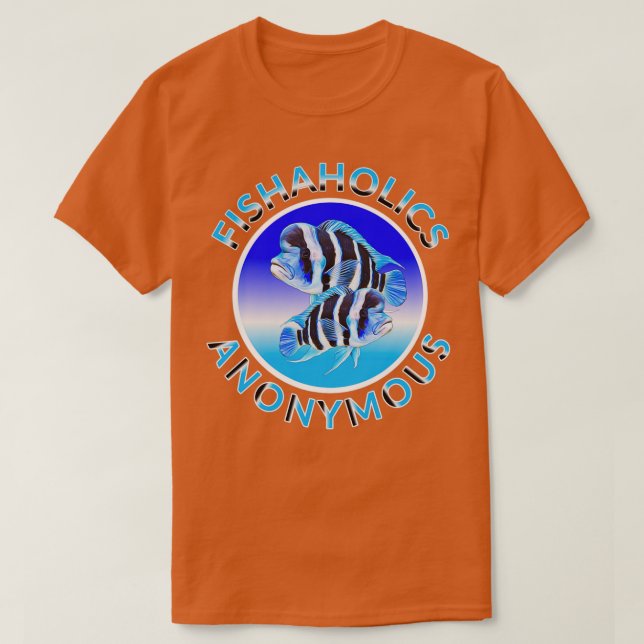 Fishaholics Anonymes Aquarium Fisch Frontosa Cichl T-Shirt (Design vorne)
