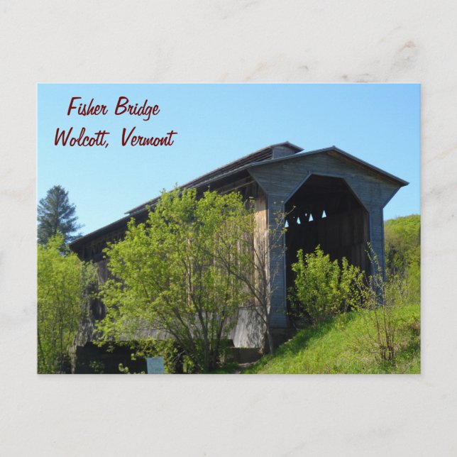 Fisher Bridge - Vermont Postkarte (Vorderseite)