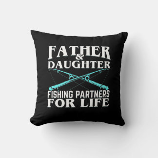 Fisher Father And Daughter Fishing Partner Kissen