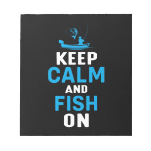 Fisher Gift Behielt Ruhe und Fisch auf Notizblock