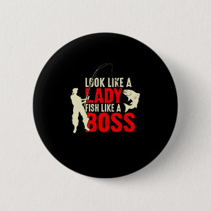 Fisher Gift eine Lady Fisch wie ein Boss Button