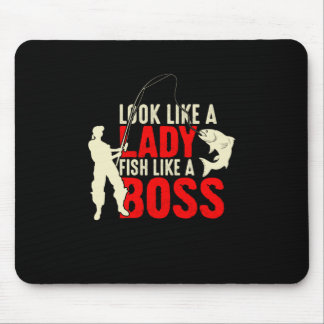 Fisher Gift eine Lady Fisch wie ein Boss Mousepad