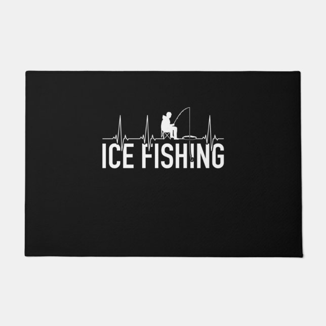 Fisher Ice Fishing Heartbeat Fußmatte (Vorderseite)