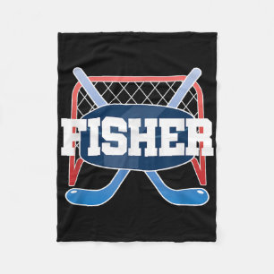 Fisher Name Jungen Hockey Eishockeyfeld Schläger Fleecedecke