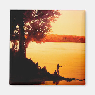 "Fisher People" Fischerei Landschaft Wasserfarbe Magnet