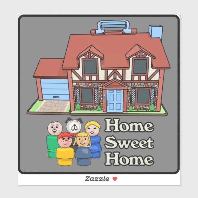 Fisher Price Kleine Leute Familie mit Tudor House Aufkleber (Blatt)