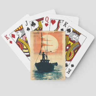 Fisherman (1) 1960er -Inspirierte Grafik Spielkarten