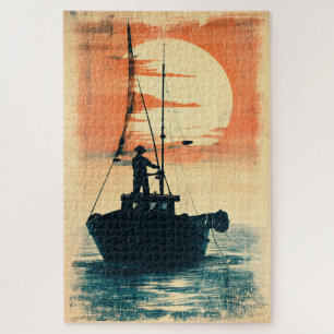 Fisherman (1) Inspirierte Grafik der 60er Jahre