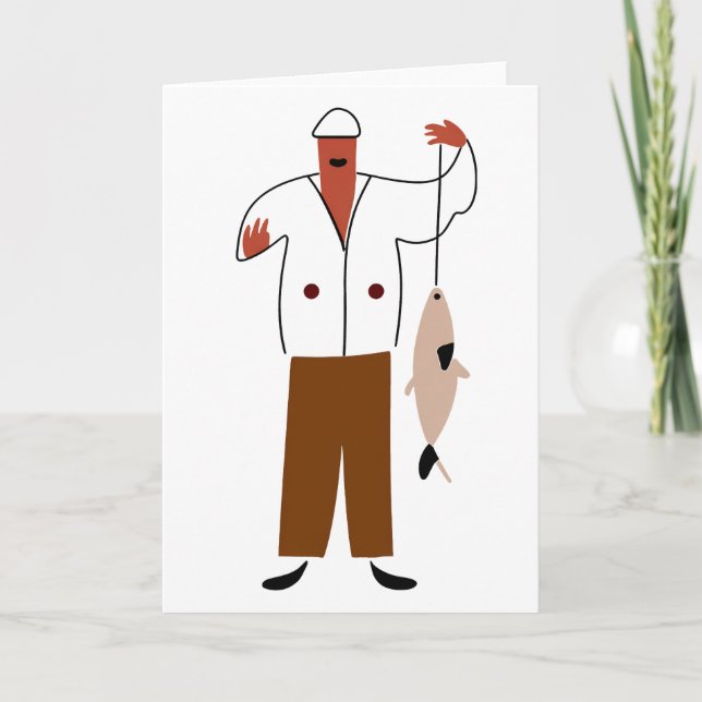 Fisherman Art Card Feiertagskarte (Vorderseite)