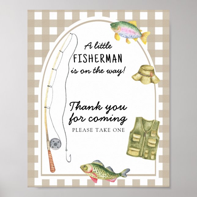 Fisherman baby Dusche - Danke, dass du gekommen bi Poster (Vorne)