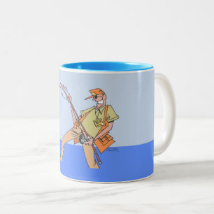 Fisherman blue links Hand Two Ton Tasse