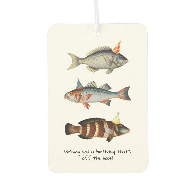 Fisherman Fish Hat Fun Birthday Autolufterfrischer (Vorderseite)