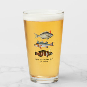 Fisherman Fish Hat Fun Birthday Glas