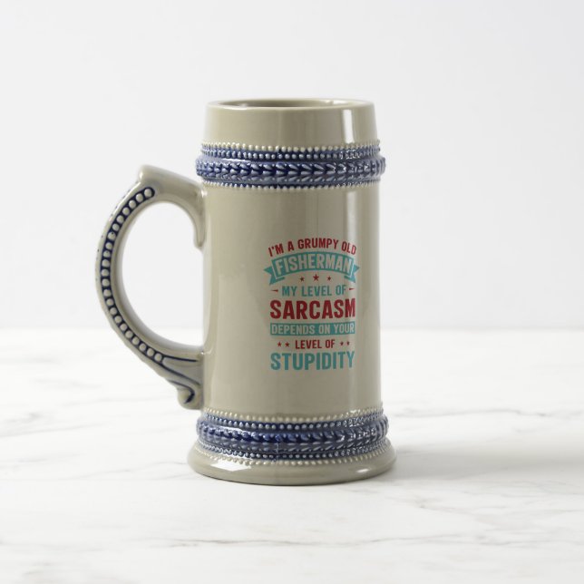 Fisherman Funny Sarcasm Novelty Spaß Gift Bierglas (Links)