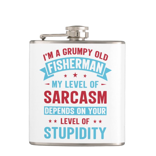 Fisherman Funny Sarcasm Novelty Spaß Gift Flachmann (Vorderseite)