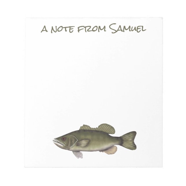 Fisherman Gone Fishing Wildlife Nature Bass Fish Notizblock (Vorderseite)