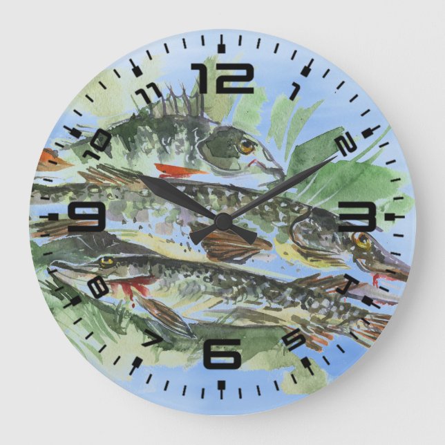 Fisherman Man Höhle Hütte Acrylwand Uhr (Vorderseite)