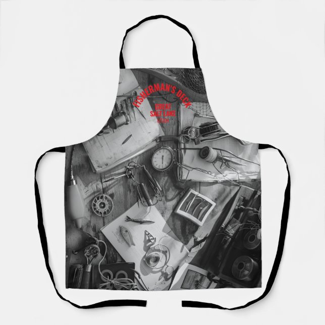 Fisherman’s Deck Black and White Apron Schürze (Vorderseite)