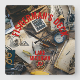 Fisherman’s Deck  Quadratische Wanduhr