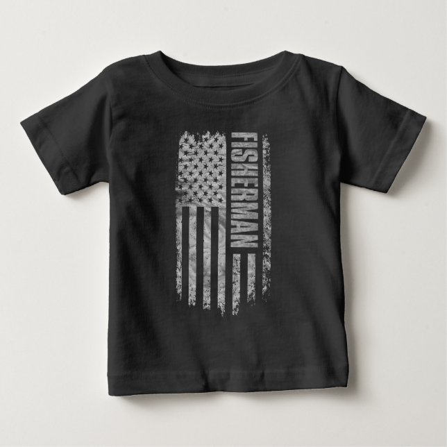 Fisherman USA Flag Distressed design Baby T-shirt (Vorderseite)