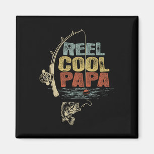Fisherman Vintag Reel Cool Papa Magnet