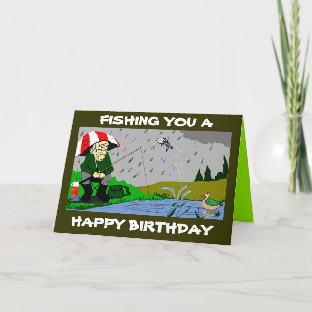 FISHERMANS BIRTHDAY CARD KARTE (Vorderseite)