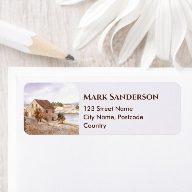 Fisherman's House Norwegen Coast Watercolor (Insitu)