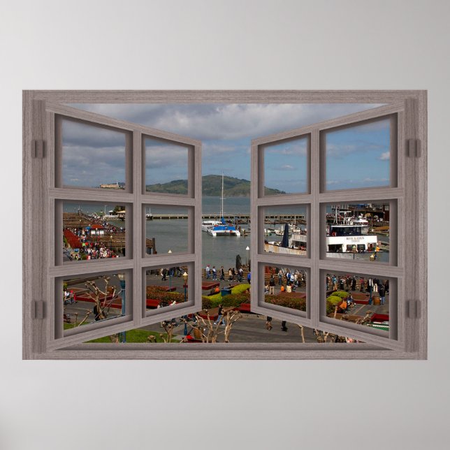 Fishermans Wharf 6 Pane Open Window Poster (Vorne)