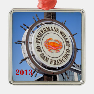 Fishermans Wharf San Francisco Silbernes Ornament