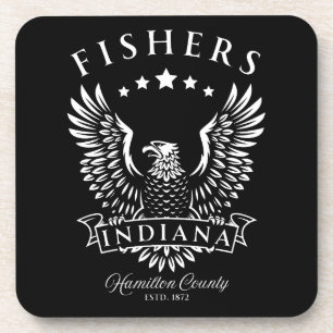 Fishers Hamilton Landkreis Indiana Vintag Eagle Getränkeuntersetzer