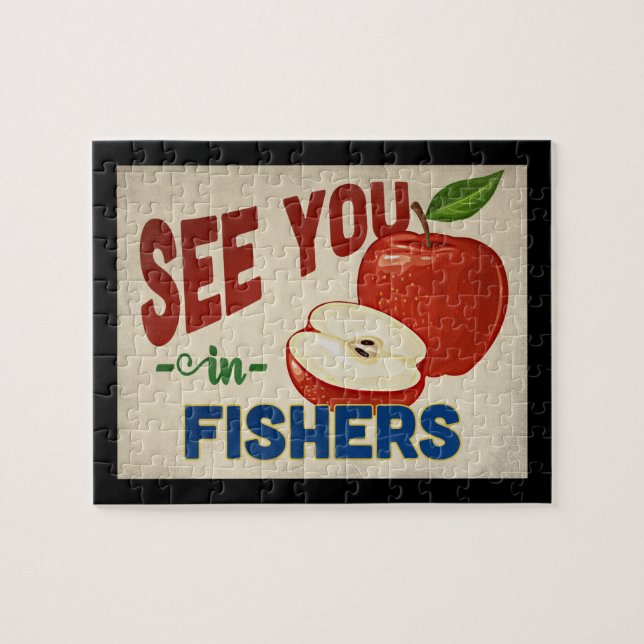 Fishers Indiana Apple - Vintage Travel (Horizontal)