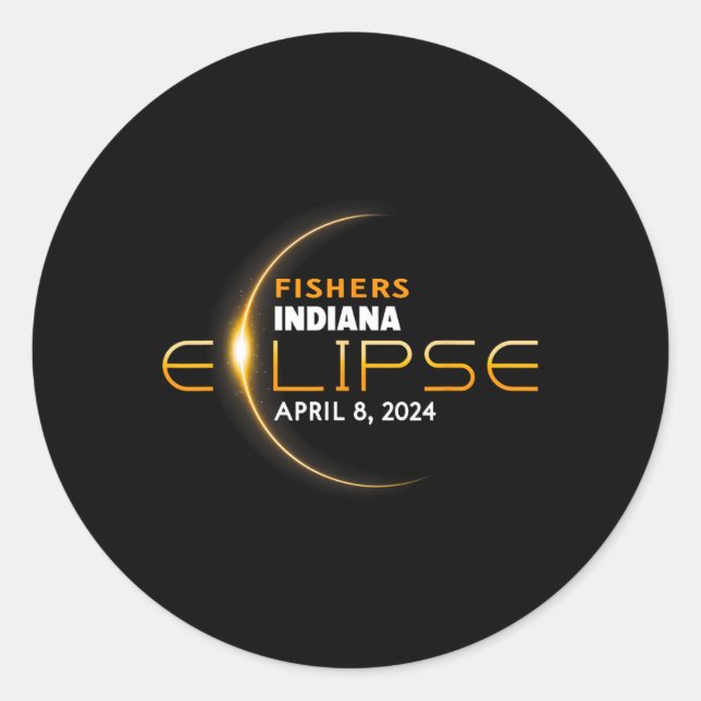 Fishers Indiana Total Solar Eclipse 2024 Runder Aufkleber (Vorderseite)