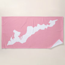 Fishers Island Beach Handtuch - weiß/rosa