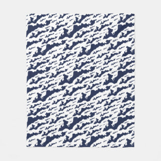 Fishers Island Fleece Blanket – Blue/White