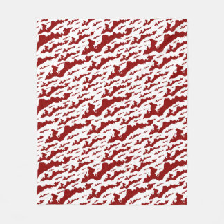 Fishers Island Fleece Blanket – Red/White