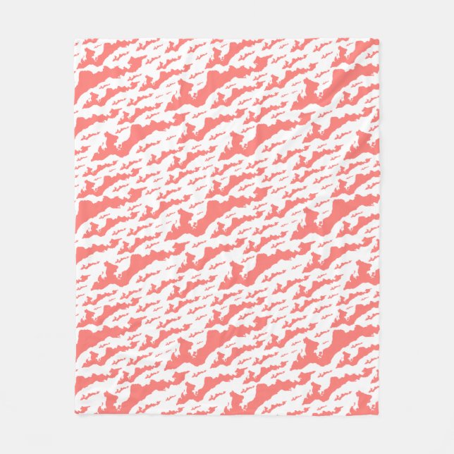 Fishers Island Fleece-Decke – Pink/Weiß Fleecedecke (Vorderseite)
