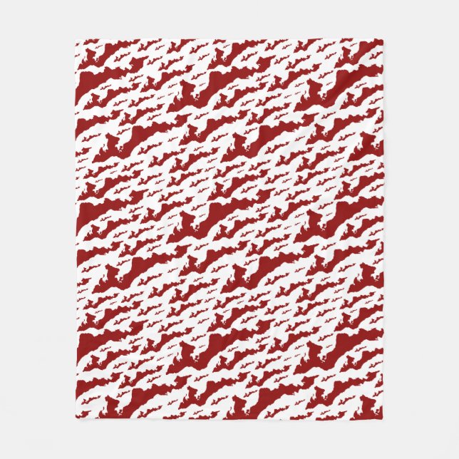 Fishers Island Fleece-Decke – Rot/Weiß Fleecedecke (Vorderseite)