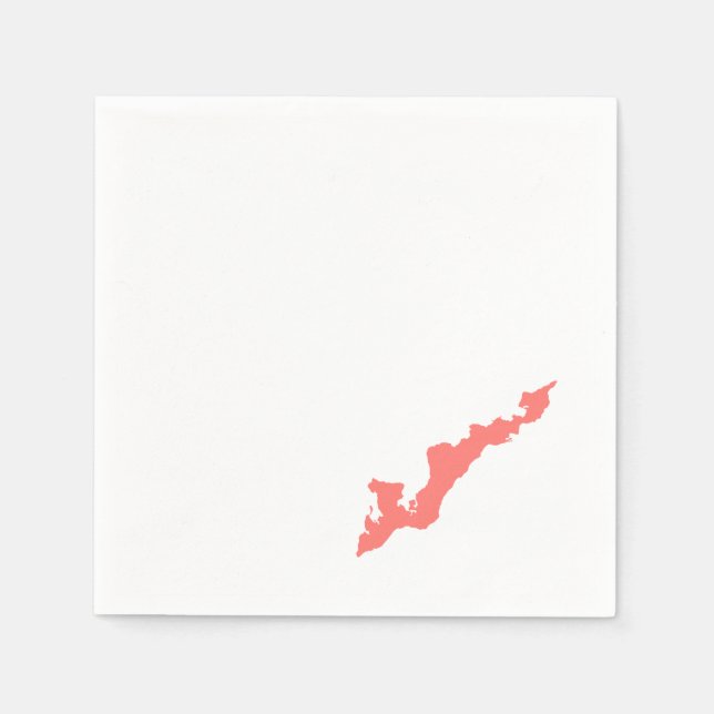 Fishers Island Logo Paper Napkins - Korallen Serviette (Vorderseite)