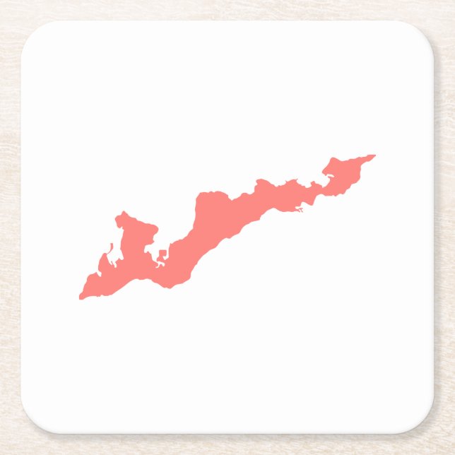 Fishers Island Logo Paper Untersetzer - Coral Pink (Vorderseite)