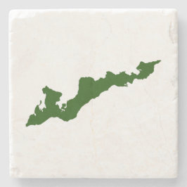 Fishers Island Logo-Untersetzer - Green Steinuntersetzer