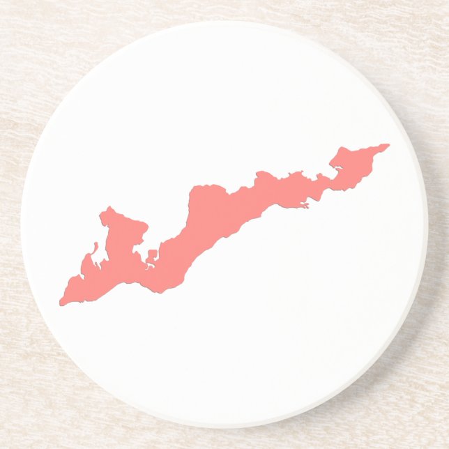 Fishers Island Logo Untersetzer - Korallenrosa (Vorne)