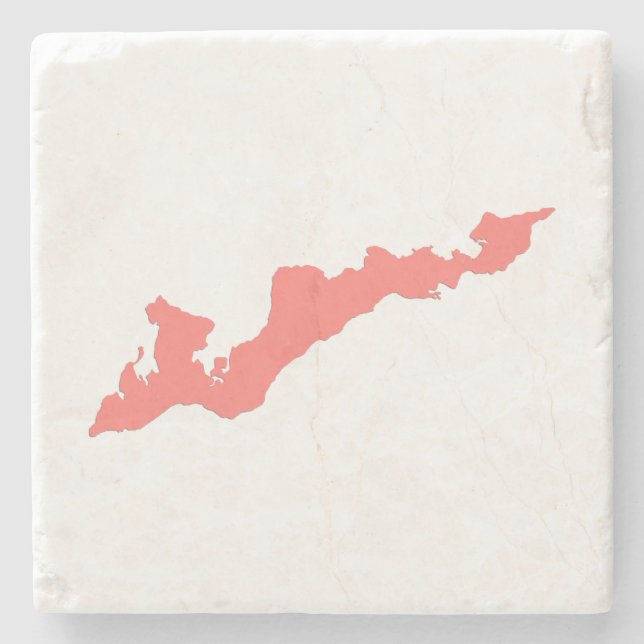 Fishers Island Logo Untersetzer - Korallenrosa (Vorderseite)