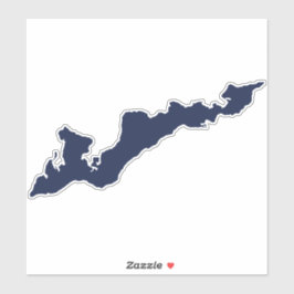 Fishers Island Silhouette Decal Sticker - Blau