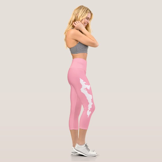 Fishers Island Yoga Capri Leggings - White/Pink (Rechts)