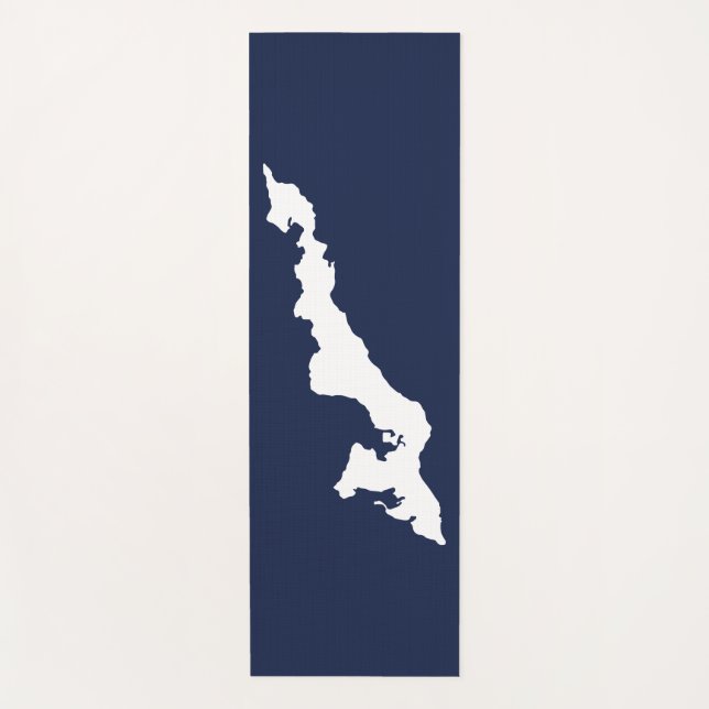 Fishers Island Yoga Mat - weiß/blau Yogamatte (Vorderseite)
