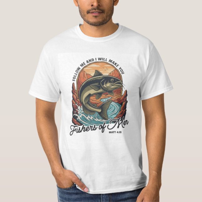 Fishers of Men - Classic Fish Symbol T-Shirt (Devant)