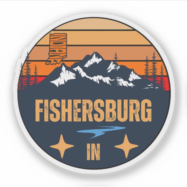 Fishersburg, Indiana Aufkleber (Vorderseite)