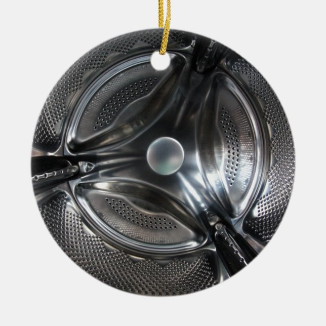 Fisheye Washmaschinentrommel Keramik Ornament (Vorne)